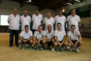 Debout : Pat Verne, Christian Marres, Didier Plan, Serge Fauchier, Alexandre Mey. Accroupis : Julien Moulin, Romain Plan, Pierre Maurin, Nicolas Audigier, Brice Tardy.
