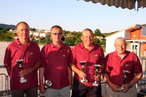 Pierre MAIGRON, Jérôme BARTOLOZZI, Jean COULOMB, Guy HERNANDEZ et Jean-François POIRIER (secteur de Joyeuse) sont champions de l’Ardèche.