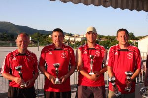 Thierry et Frédéric IMBERT, Yvan COLLANGE et Mickaël DEMARS (secteur de Lamastre) sont vices champions de l’Ardèche.
