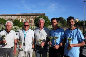 Nicolas BRUNET, Gilles GARNODIER et Michel ROBERT (secteur de Tournon) sont champions de l’Ardèche devant Gérard ALLIBERT, Denys MALLEVAL et Michel VALETTE (secteur de Privas).