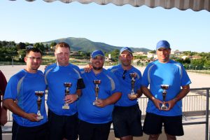 Frédéric ESCOFFIER, Stéphane CHAPUS, Audenis CLAIR, Mathieu DELLONG et David ROUJOL (secteur d’Annonay) sont champions de l’Ardèche.