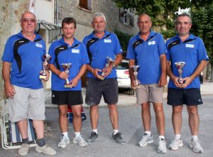 Les champions sont du secteur de Lamastre : Frédéric et Henri Aunave, Jean-Pierre Faure, Joël Mazat et Nicolas Astier.