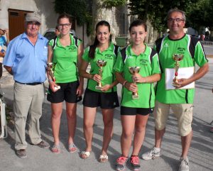 Les championnes de Saint Victor : Olivia Four, Chloé Poinard et Laurie Monneron