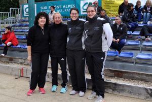 Anne Marie Maugiron, Chantal Richard (Andrézieux), Fabienne Tomatis, Sabine Longefay (ESB Beaujolaise)