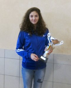 Eva Revollon de Serrières, manager Gilles Revollon, finaliste coupe de France combiné F-18 à Langogne