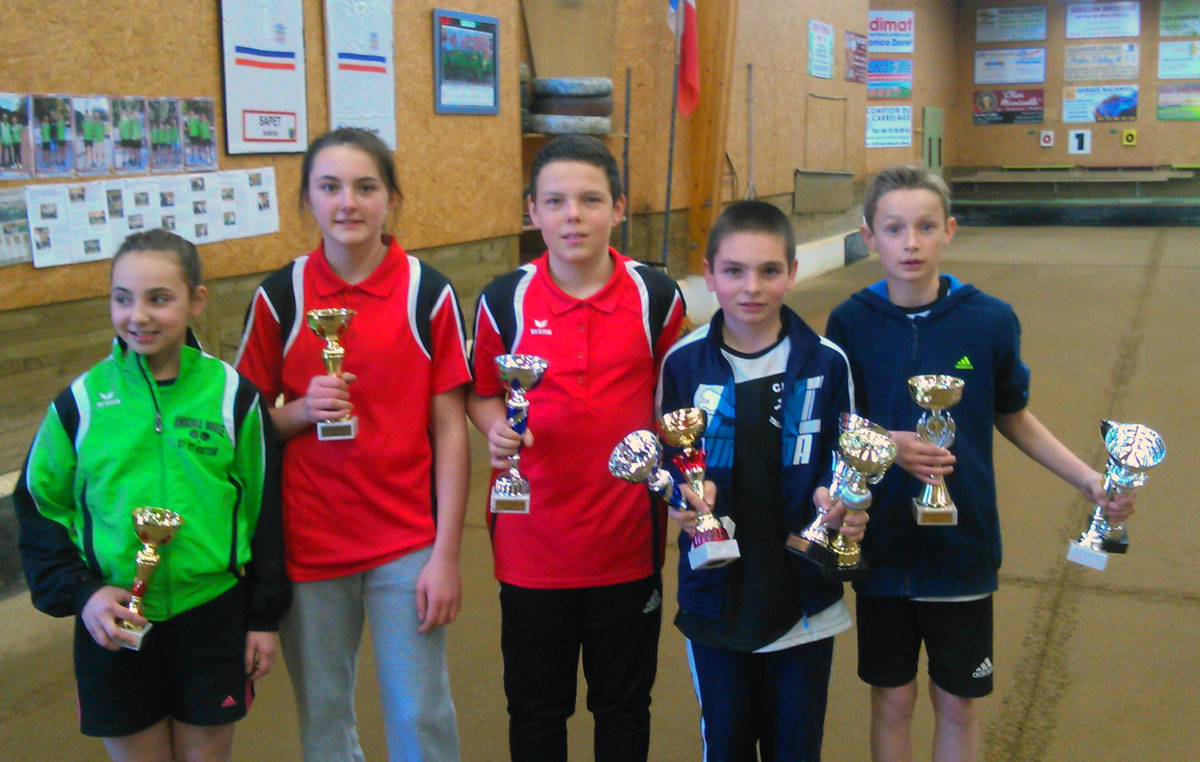 La sélection pour le championnat Rhône-Alpes de tirs en moins de 13 ans