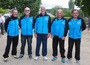 René Forissier, Guy Bernard, Jean-François Saroul, Jean-Marie Billon-Rey et Jean-Louis Hilaire (Aubenas)