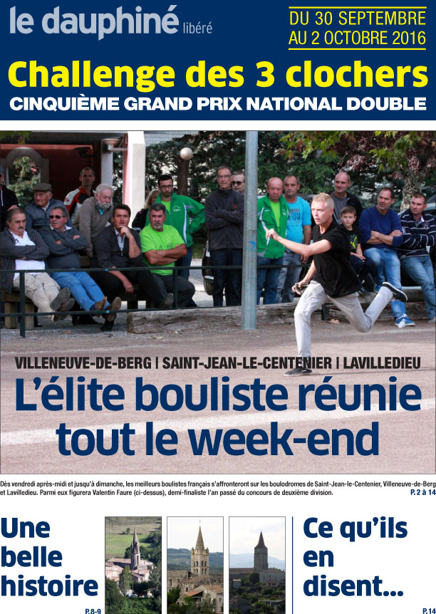 Un supplément du Dauphiné Libéré pour le challenge des Trois clochers