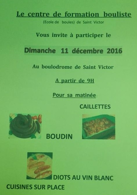 Matinée gourmande pour le CFB de Saint Victor