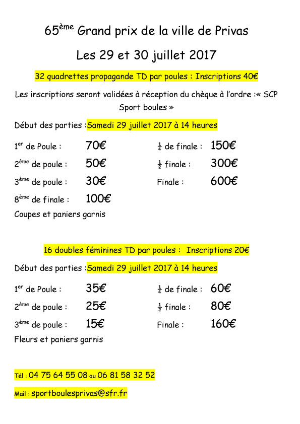Le Grand prix de Privas change de dates