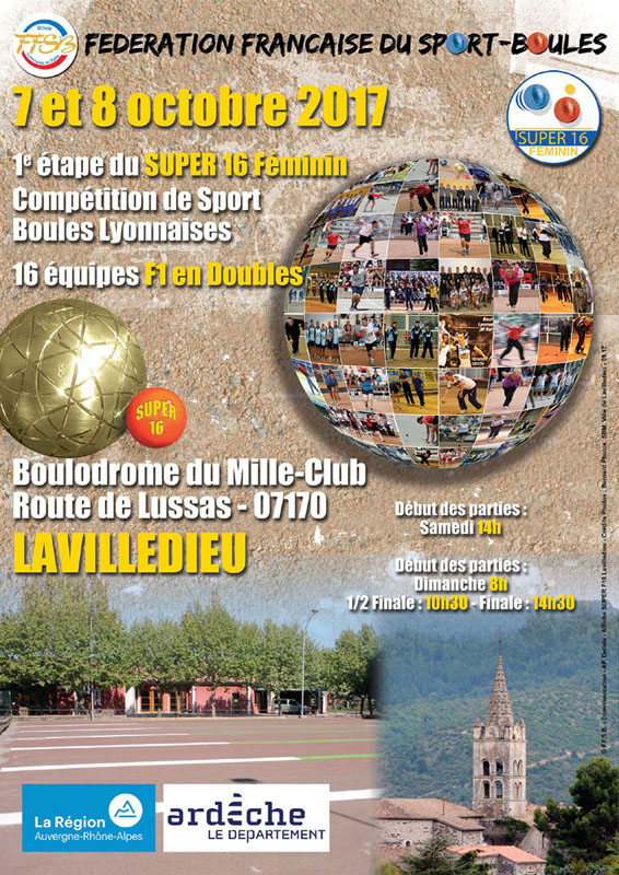 La plaquette du Super 16 F1 de Lavilledieu