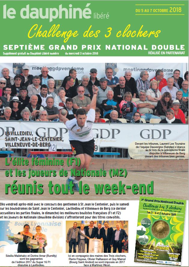 Promotion des boules à travers la presse pour les Trois clochers