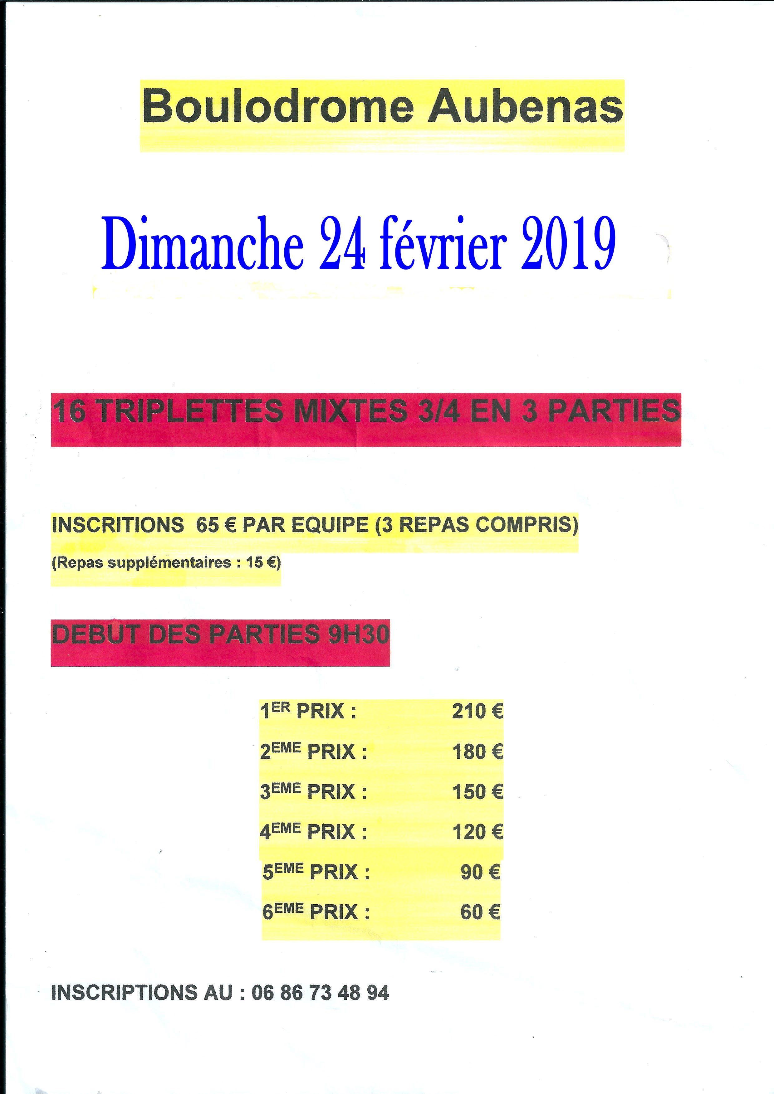 Changement de date du triple mixte d’Aubenas