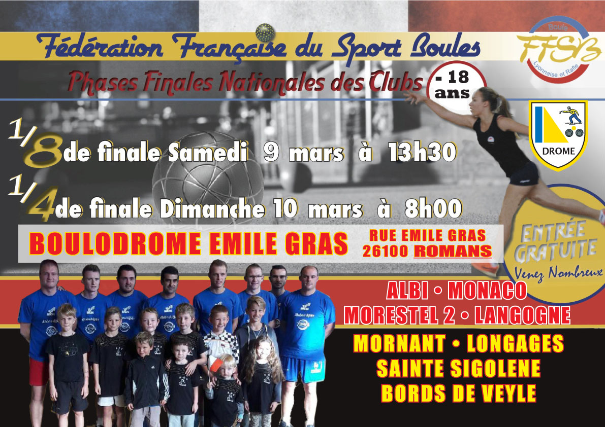 Parties finales des clubs de moins de 18 ans à Romans