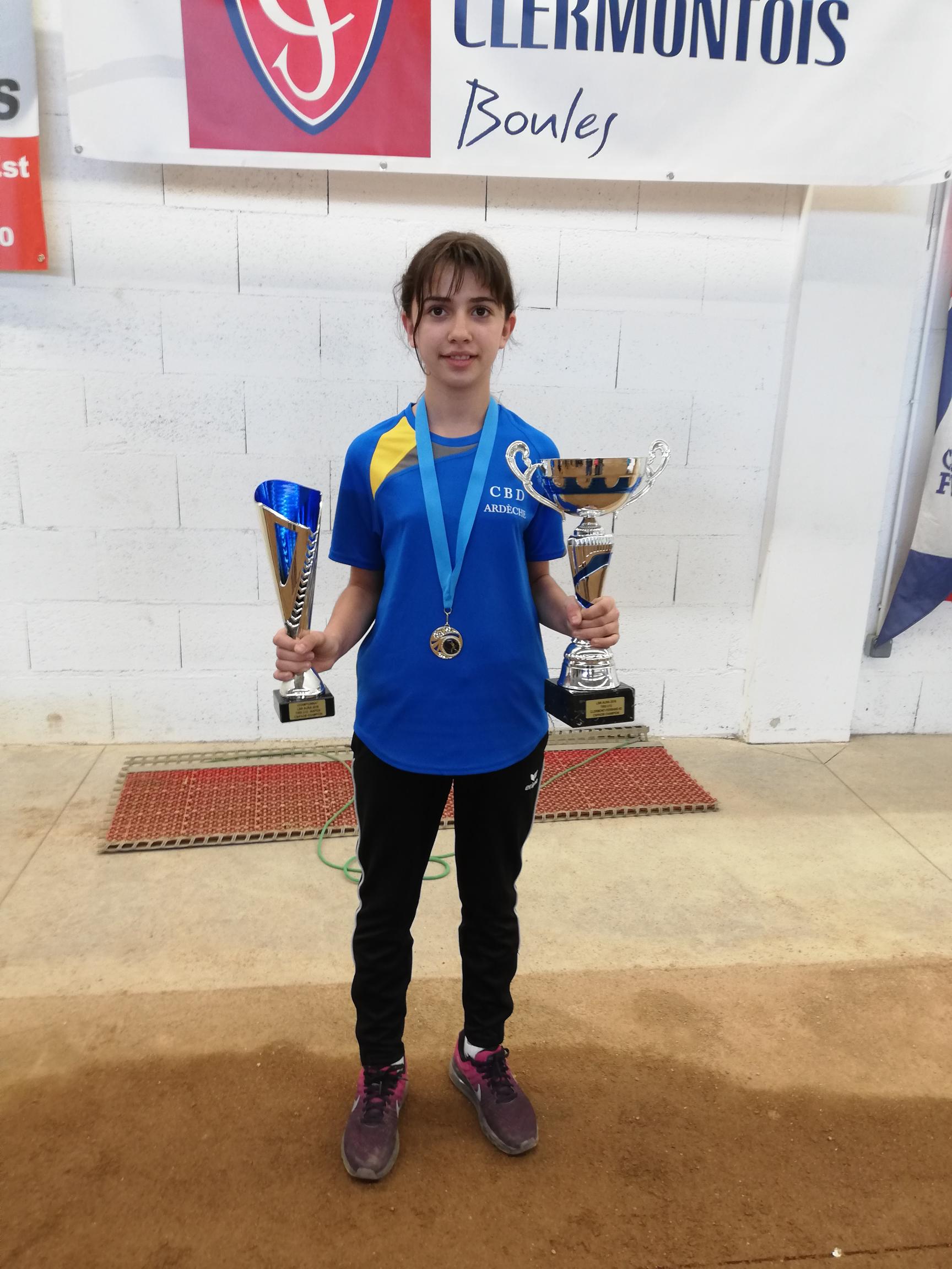 Stecy Leyral, Championne de tir AURA en U13 avec l’Ardèche