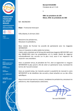 PARTENARIAT INTERSPORT FFSB