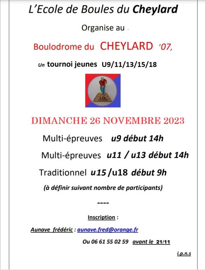 Tournoi Jeunes au Cheylard