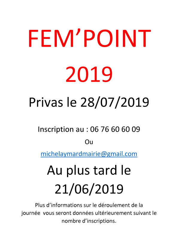 Les fiches règlement du Fem’point