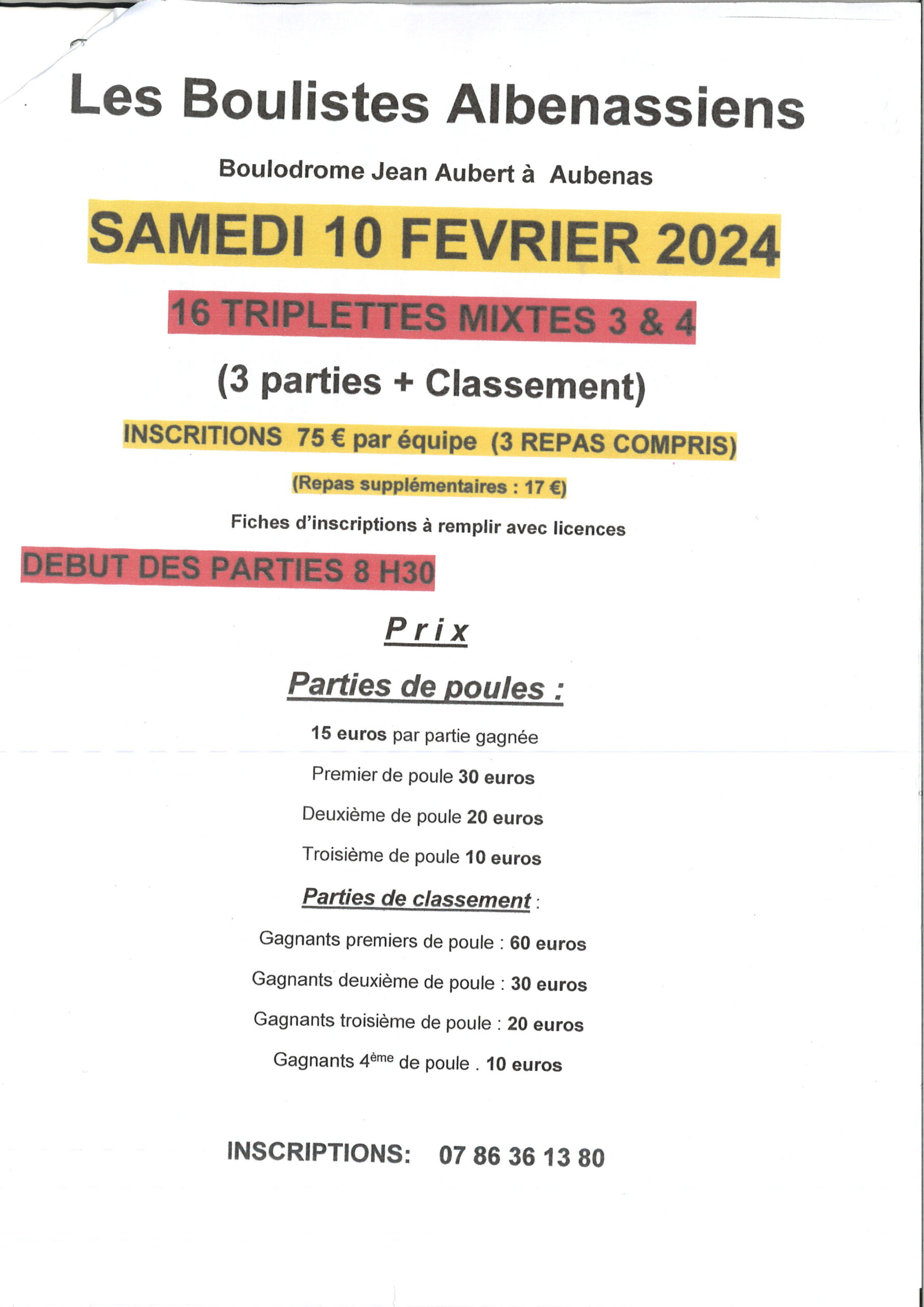 Affiche concours Mixte Aubenas